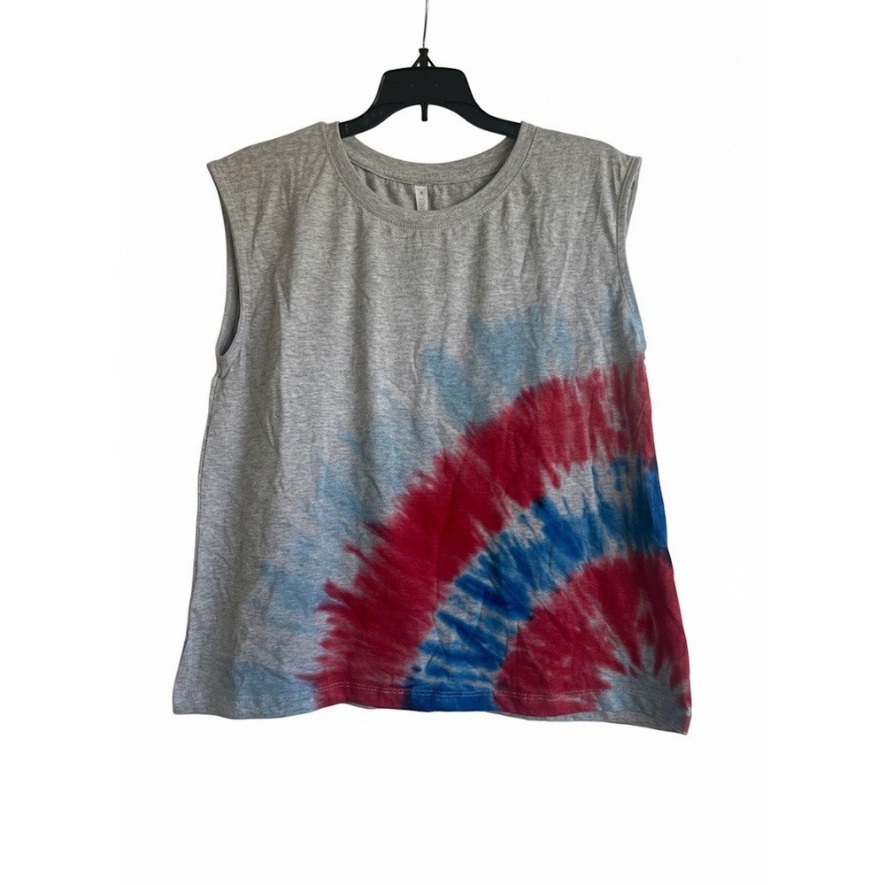 Love Peace Lounge Women's Patriotic Gray Tank Top Large NWT